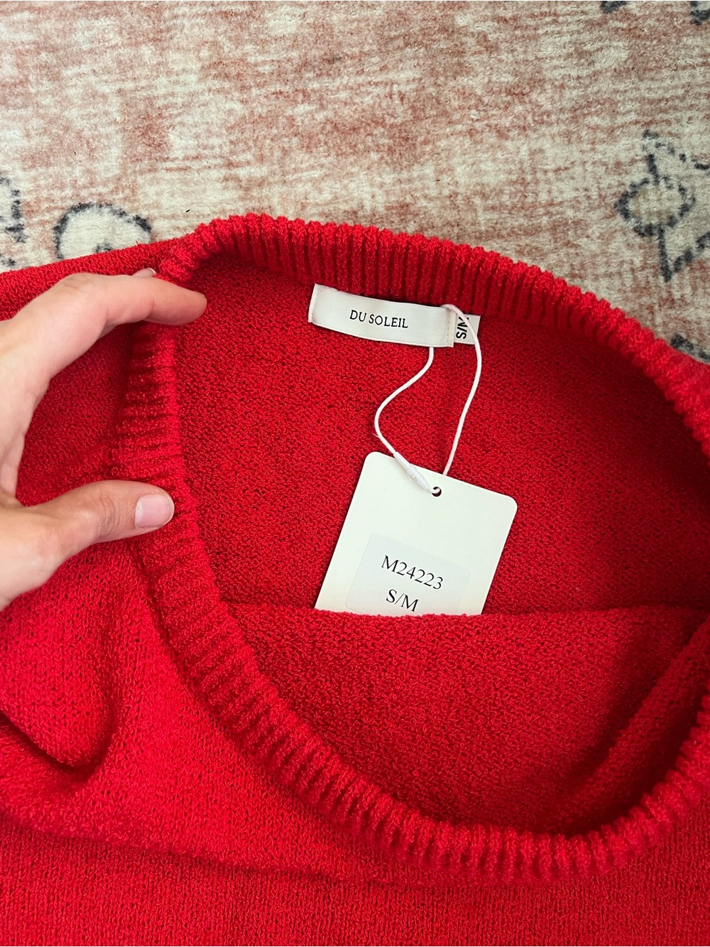 Red Sleeveless Knit Dress - Women's Classic Shift - Picture 2 of 2